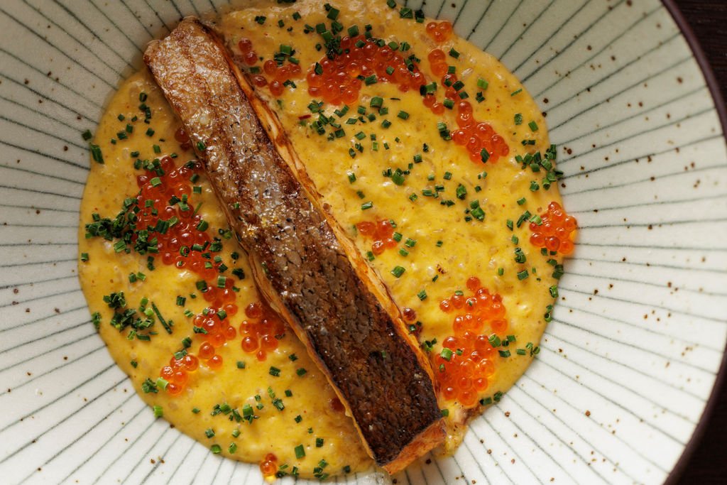 Salmon Cazuela at Ayllu Japanese Peruvian restaurant, London